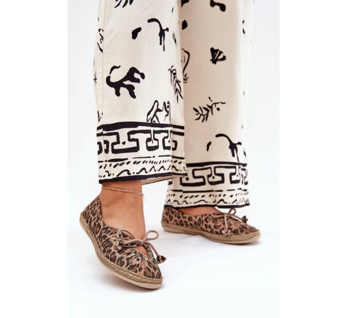 Ploché baleríny z přírodní kůže leopardí model 21686530 hnědé - Zazoo