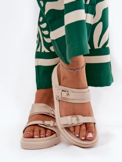 Dámské Pantofle Na Platformě Se Zlatými Béžové model 21687846 - Boto