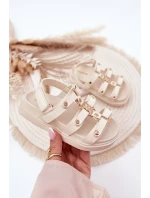 Dětské Sandály Se Zlatým Detalem Béžové Lunessa Dětské Sandály Se Zlatým Detalem Béžové Lunessa