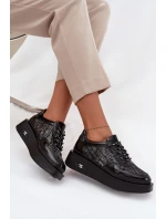 Kožené šněrovací dámské polobotky na platformě model 21710377 - Artiker