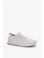 Dámské kožené sportovní boty tenisky bílé Lalnai Dámské kožené sportovní boty tenisky bílé Lalnai