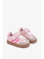 Dětské sportovní sneakers na suchý zip Adelina – růžové