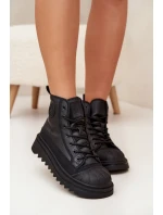 Dámské vysoké zateplené tenisky Big Star – černé Dámské vysoké zateplené tenisky Big Star – černé