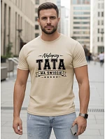 Tshirt męski z nadrukiem dla bawełniany beżowy model 22217707 - FashionStreet Tshirt męski z nadrukiem dla bawełniany beżowy model 22217707 - FashionStreet