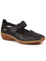 W model 22008934 tmavě modrá kožená polobotka - Rieker