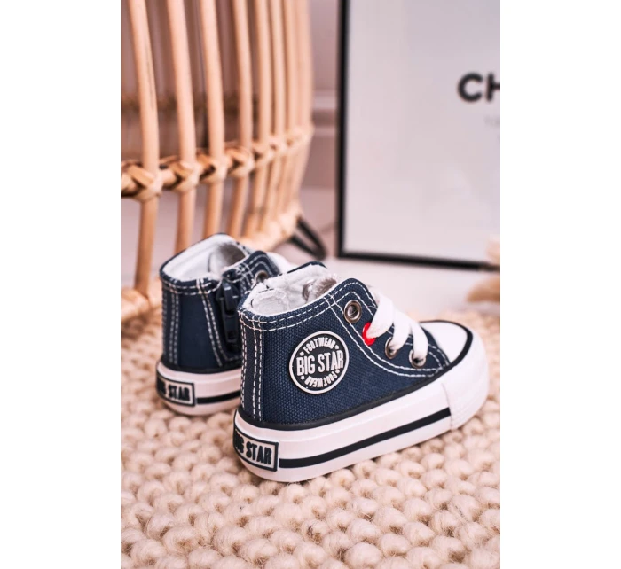 Dětské Tenisky Vysoké Se Zipem BIG STAR model 21545337 Tmavě Modré - Big Star Shoes Dětské Tenisky Vysoké Se Zipem BIG STAR model 21545337 Tmavě Modré - Big Star Shoes