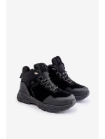 Zateplené Pánské Trekkingové Boty S Šňůrkami Černé Zerista