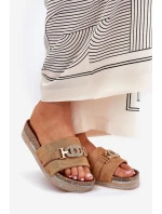 Dámské Pantofle Se Zlatým Detailem Na Platformě S Třpytkami Camel Eanes Dámské Pantofle Se Zlatým Detailem Na Platformě S Třpytkami Camel Eanes