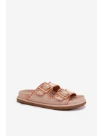 Dámské Pantofle S Přezkami A Ozdobným Béžové model 21696569 - Boto Dámské Pantofle S Přezkami A Ozdobným Béžové model 21696569 - Boto