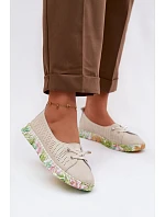 Kožené dámské polobotky model 22100343 Béžové - S.Barski Kožené dámské polobotky model 22100343 Béžové - S.Barski