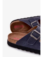 Pánské lehké pantofle s přezkami z ECO kůže Big Star – tmavě modré