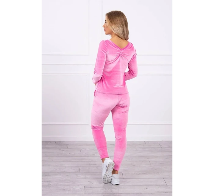 Velurová souprava 19738  růžová - Kesi