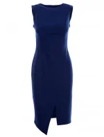 Pouzdrové šaty bez rukávů model 21196081 tmavě modré - STYLOVE
