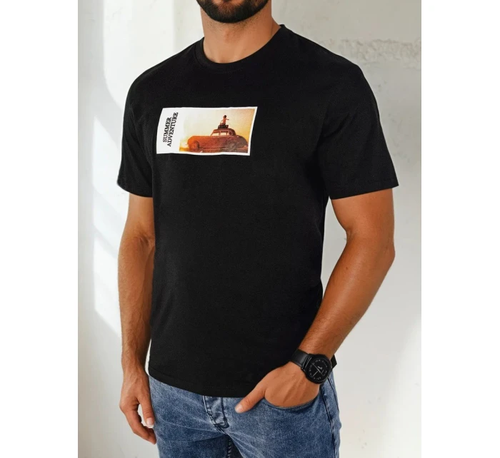 Pánské tričko s potiskem černé Dstreet RX5485