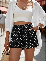 Dámské letní bavlněné kraťasy s černými puntíky FashionStreet SY0544
