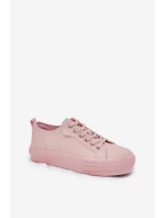 Dámské Tenisky Na Platformě Z Eko Kůže Big Star RR274A294 Růžové Dámské Tenisky Na Platformě Z Eko Kůže Big Star RR274A294 Růžové