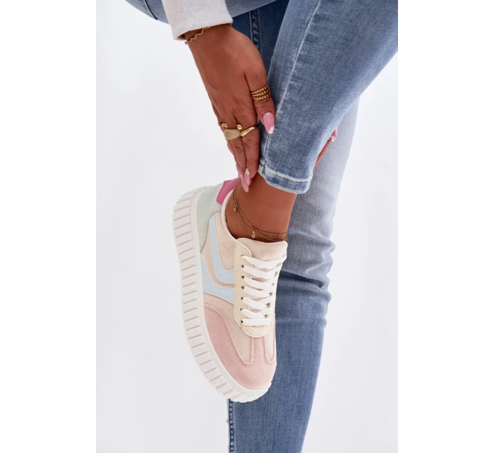 Dámské tenisky na platformě z eko semiše vícebarevné model 21997817 - Boto