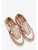 Kožené semišové dámské tenisky model 22076948 béžové - Zazoo