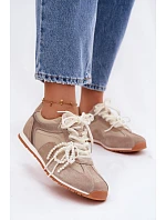 Kožené semišové dámské tenisky Big Star TT274677 béžové
