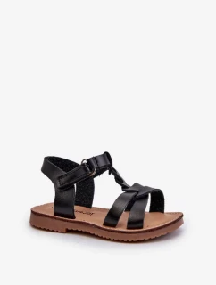 Dětské sandály se zapínáním na suchý zip, Černá, Sarniema