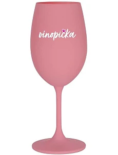 VÍNOPIČKA - růžová sklenice na víno 350 ml