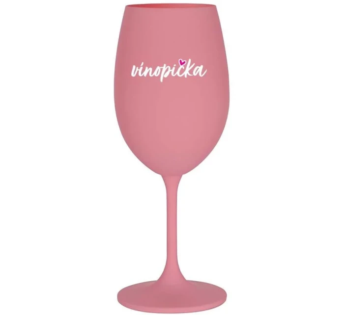 VÍNOPIČKA - růžová sklenice na víno 350 ml