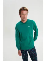 Pánské pyžamo s dlouhým rukávem 19661 tmavě modré - Vamp