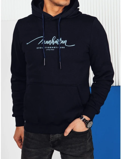 Pánská mikina s kapucí tmavě modrá Dstreet BX5704 Pánská mikina s kapucí tmavě modrá Dstreet BX5704