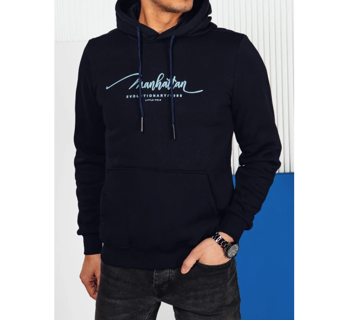 Pánská mikina s kapucí tmavě modrá Dstreet BX5704 Pánská mikina s kapucí tmavě modrá Dstreet BX5704