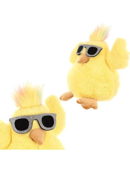 KUŘE SE SKLENICEMI 19CM JARNÍ DEKORACE