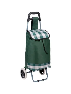 NÁKUPNÍ VOZÍK NA KOLEČKÁCH S RÁMEM 31L ZELENÝ BÍLÝ