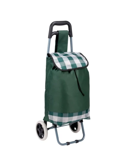 NÁKUPNÍ VOZÍK NA KOLEČKÁCH S RÁMEM 31L ZELENÝ BÍLÝ
