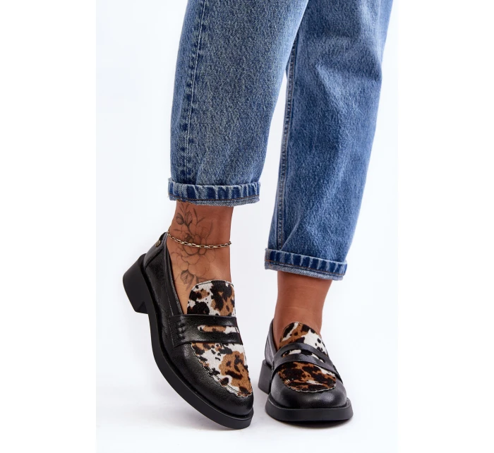 Kožené Ženy Mokasíny Maciejka 06250-01 Černá