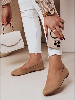 Dámské semišové baleríny ZY0672 hnědé - Seastar