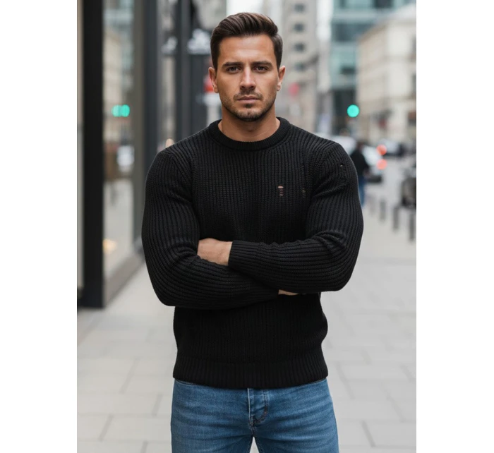 Pánský černý svetr FashionStreet WX1991