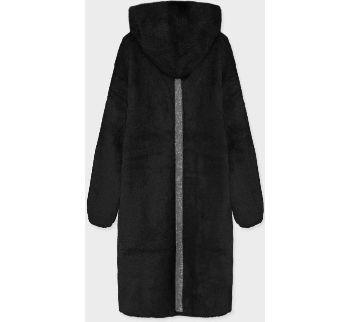 Černý přehoz přes oblečení s kapucí á la alpaka (B3005)