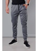 Pánské teplákové kalhoty v grafitové barvě se stahovacími lemy model 18345029 - J.STYLE
