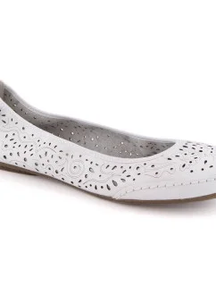 Kožená pohodlná polobotka Rieker W RKR649 bílá