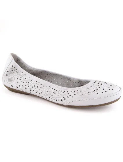 Kožená pohodlná polobotka W model 22033618 bílá - Rieker Kožená pohodlná polobotka W model 22033618 bílá - Rieker