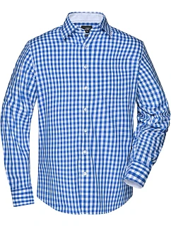 Daiber JN 617 Popelínová kostkovaná košile s dl. rukávem 02.0617 royal/white