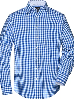 Daiber JN 617 Popelínová kostkovaná košile s dl. rukávem 02.0617 royal/white