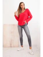 Dámský svetr s viskózou a výstřihem do V fuchsie Dámský svetr s viskózou a výstřihem do V fuchsie