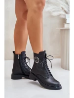 Kožené botky s podšívkou na zip černé model 21675499 - Boto Kožené botky s podšívkou na zip černé model 21675499 - Boto