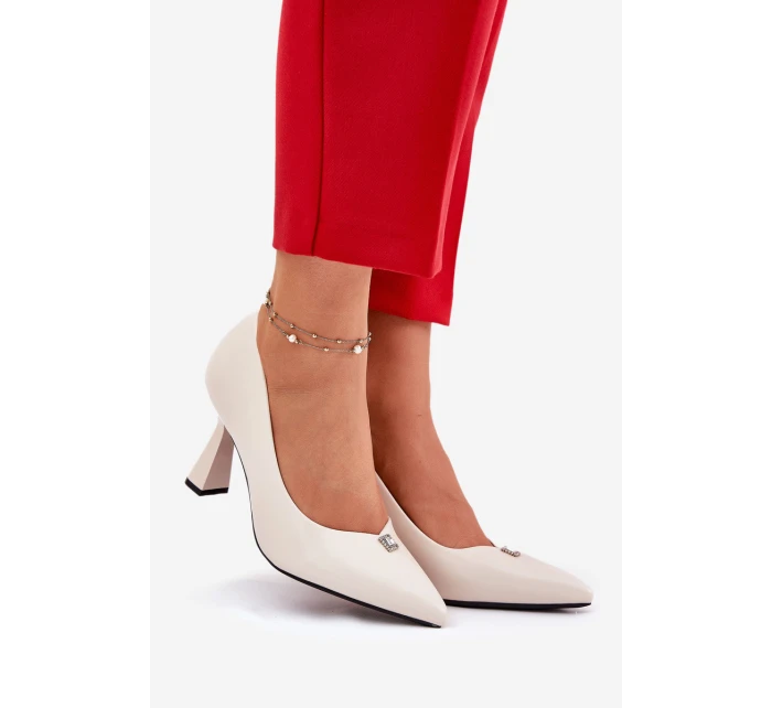 Elegantní Lodičky Na Se  Béžové model 21692763 - VINCEZA