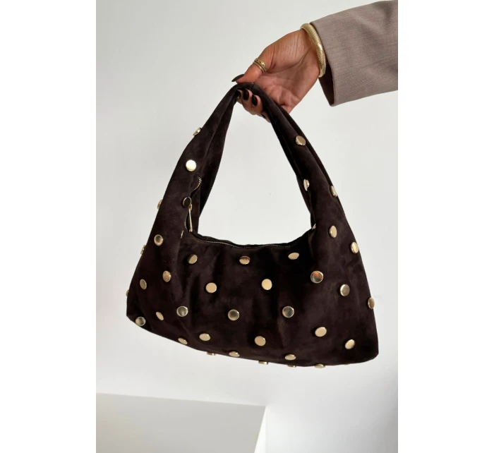 Kožená semišová taška s ozdobou čokoládová model 21728401 - Boto Kožená semišová taška s ozdobou čokoládová model 21728401 - Boto