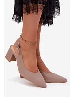 Dámské sandály s  na podpatku  Taupe model 22221087 - Zazoo