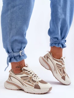 Dámské sportovní šněrovací boty Béžove Emare