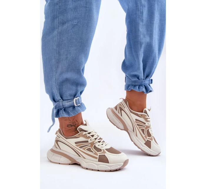 Dámské sportovní šněrovací boty Béžove Emare Dámské sportovní šněrovací boty Béžove Emare