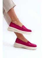 Semišové dámské mokasíny Fuchsia model 20453046 - Kesi