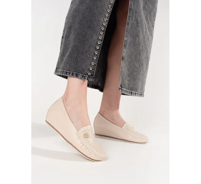 Exkluzívní  polobotky dámské hnědé ukryta koturna